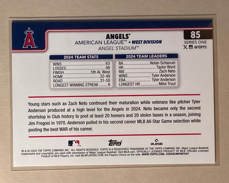 2025 Topps 85 Angels - Baseball - Series 1 - Team