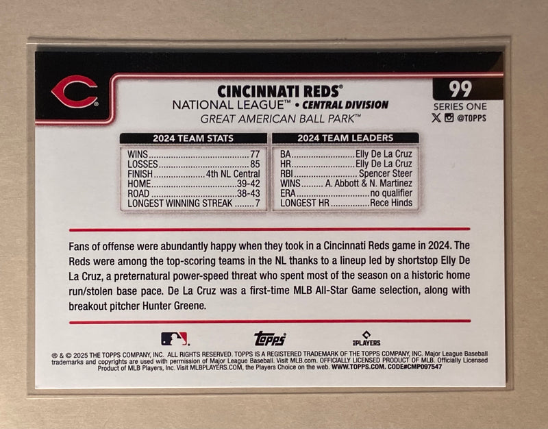 2025 Topps 99 Cincinnati Reds - Baseball - Series 1 - Team