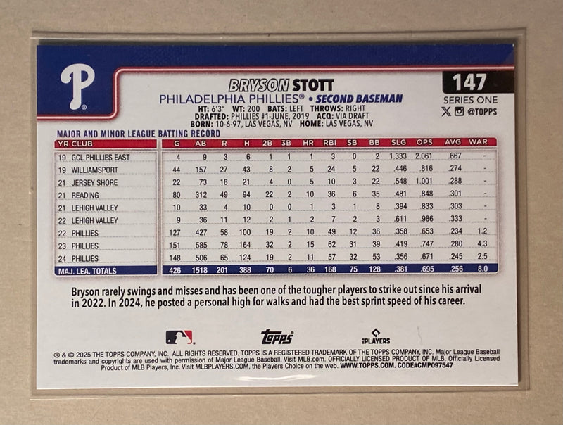 2025 Topps 147 Bryson Scott - Baseball - Series 1