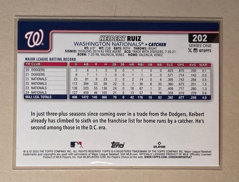 2025 Topps 202 Keibert Ruiz - Baseball - Series 1
