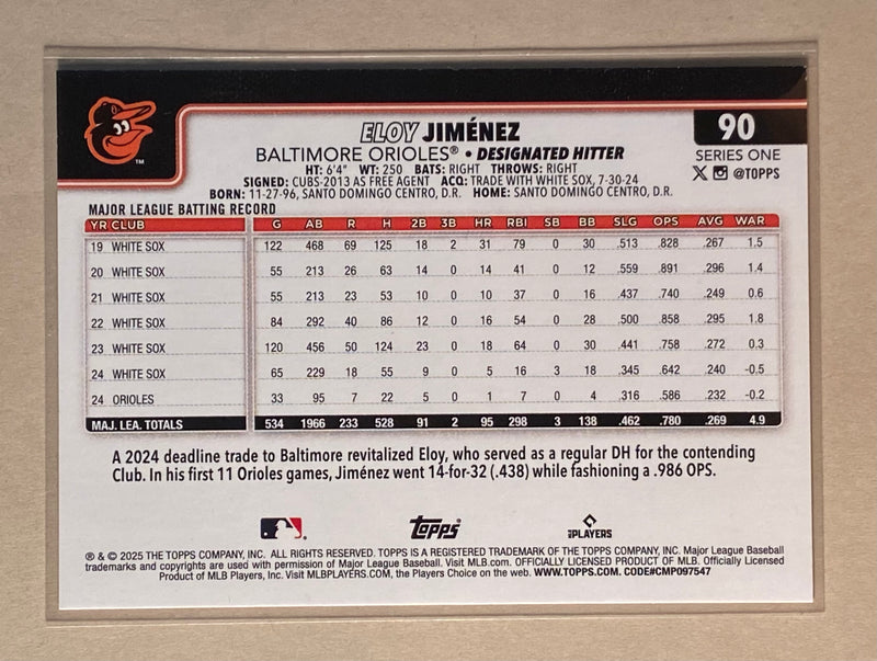 2025 Topps 90 Eloy Jimenez - Baseball - Series 1