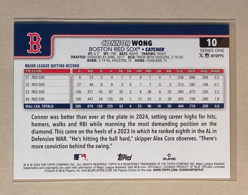2025 Topps 10 Connor Wong - Baseball - Series 1