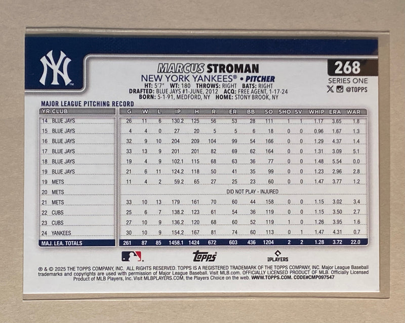 2025 Topps 268Marcus Stroman - Baseball - Series 1