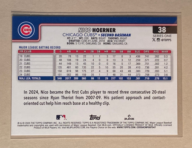 2025 Topps 38 Nico Hoerner - Baseball - Series 1