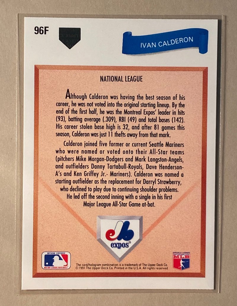 1991 Upper Deck 96F Ivan Calderon - Baseball - Toronto 91 All-Star Game