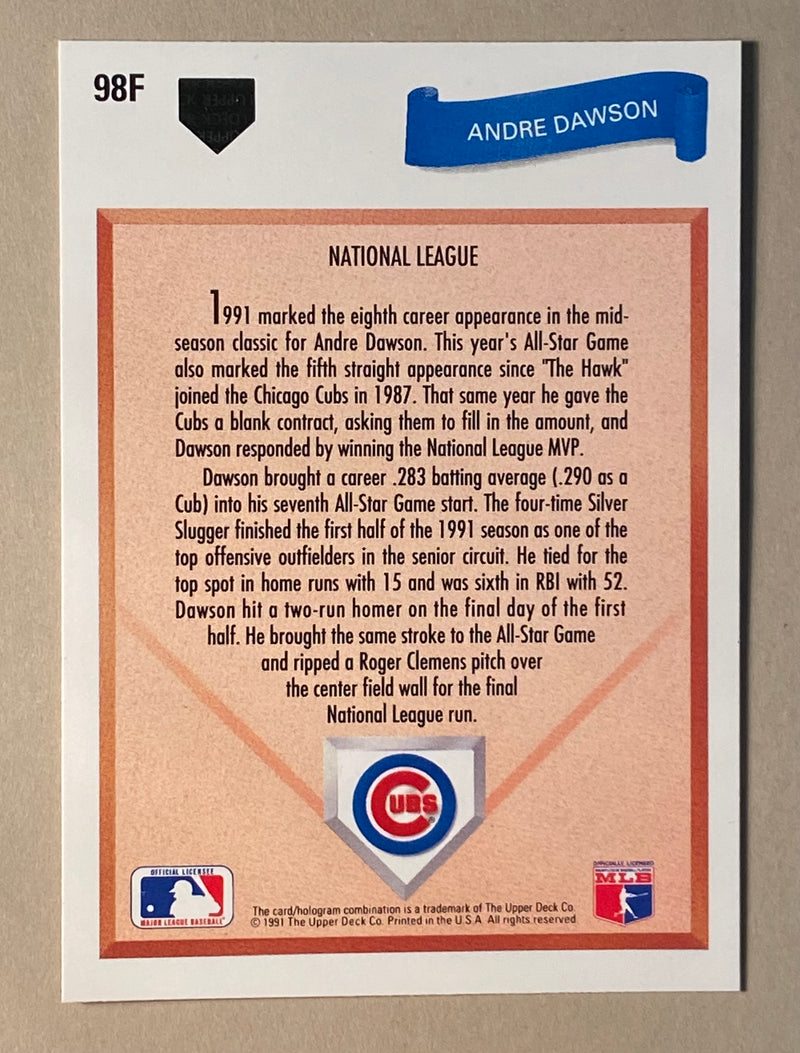 1991 Upper Deck 98F Andre Dawson - Baseball - Toronto 91 All-Star Game