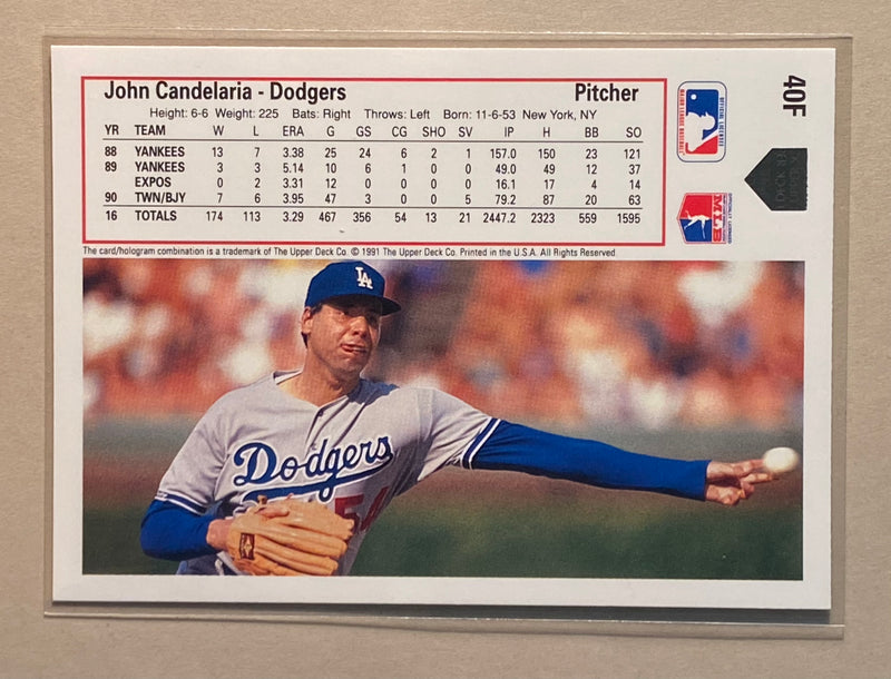 1991 Upper Deck 40F John Candelaria - Baseball