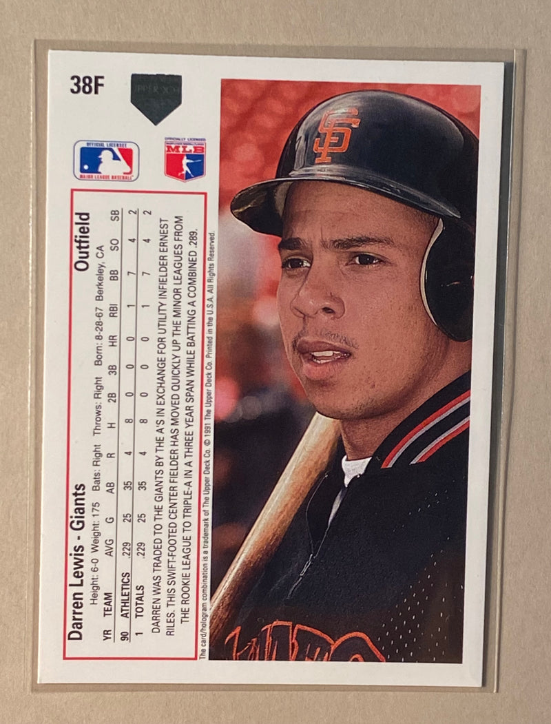 1991 Upper Deck 38F Darren Lewis - Baseball