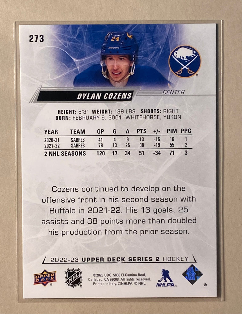 2022-23 Upper Deck 273 Dylan Cozens - Hockey - Series 2