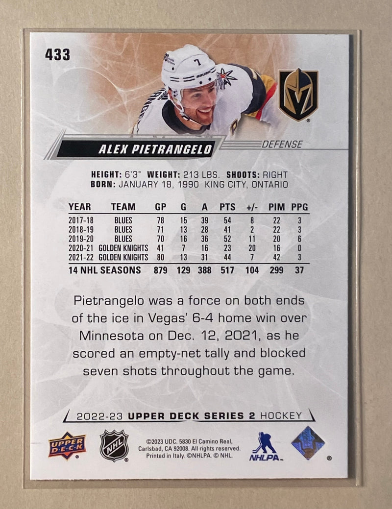 2022-23 Upper Deck 433 Alex Pietrangelo - Hockey - Series 2