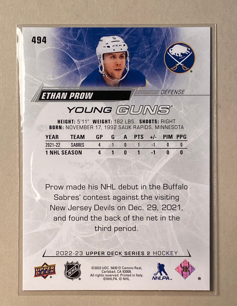 2022-23 Upper Deck 494 Ethan Prow - Hockey - Series 2 - - Young Guns