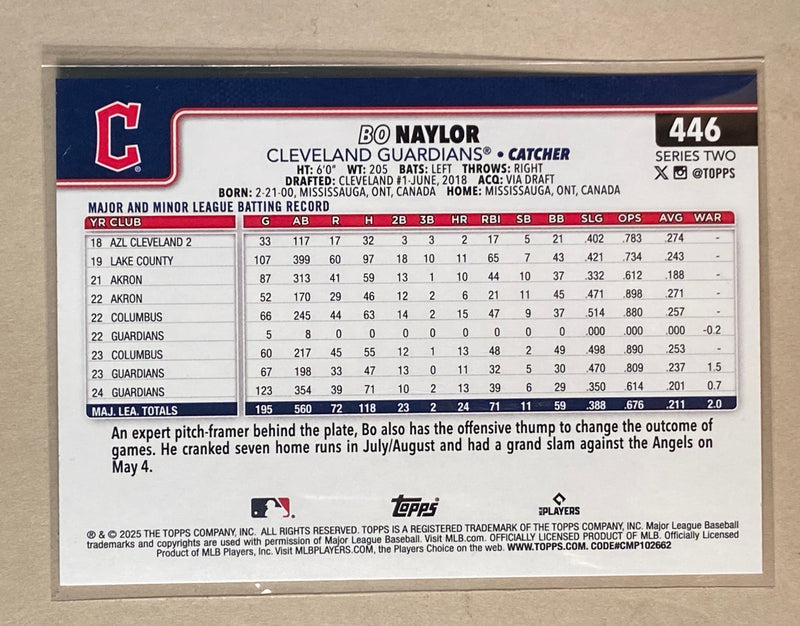 2025 Topps 446 Bo Naylor - Baseball - Series 2