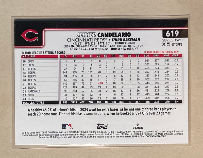 2025 Topps 619 Jeimer Candelario - Baseball - Series 2