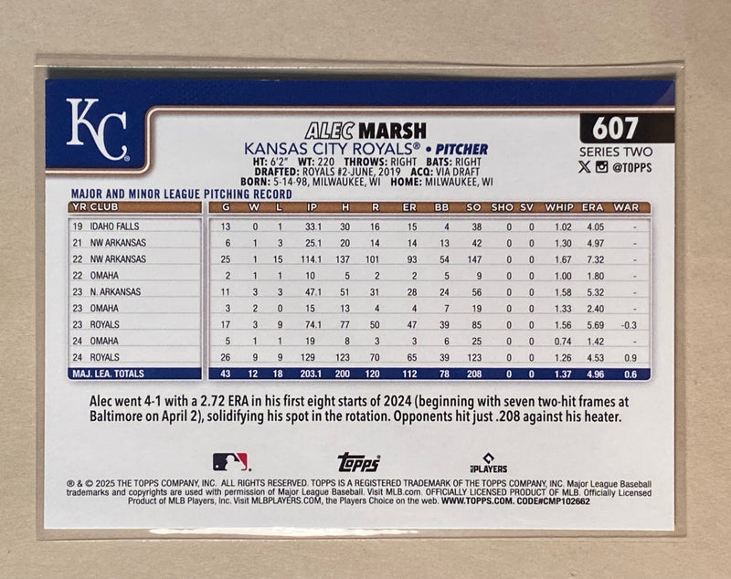 2025 Topps 607 Alec Marsh - Baseball - Series 2