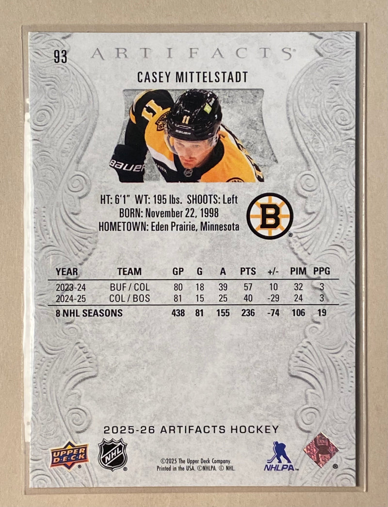 2025-26 Upper Deck 93 Casey Mittelstadt - Hockey - Artifacts