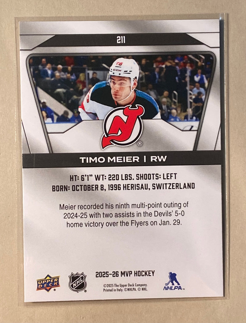 2025-26 Upper Deck 211 Timo Meier - Hockey - MVP