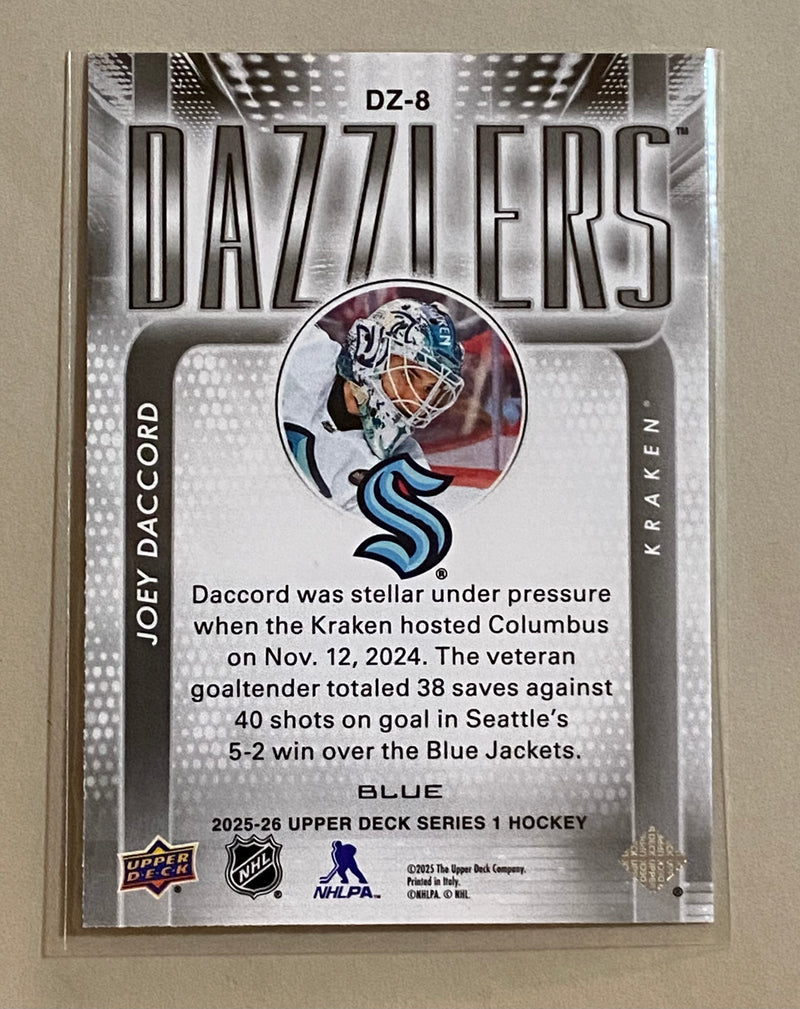 2025-26 Upper Deck DZ-8 Joey Daccord - Hockey - Blue Dazzlers - Series 1