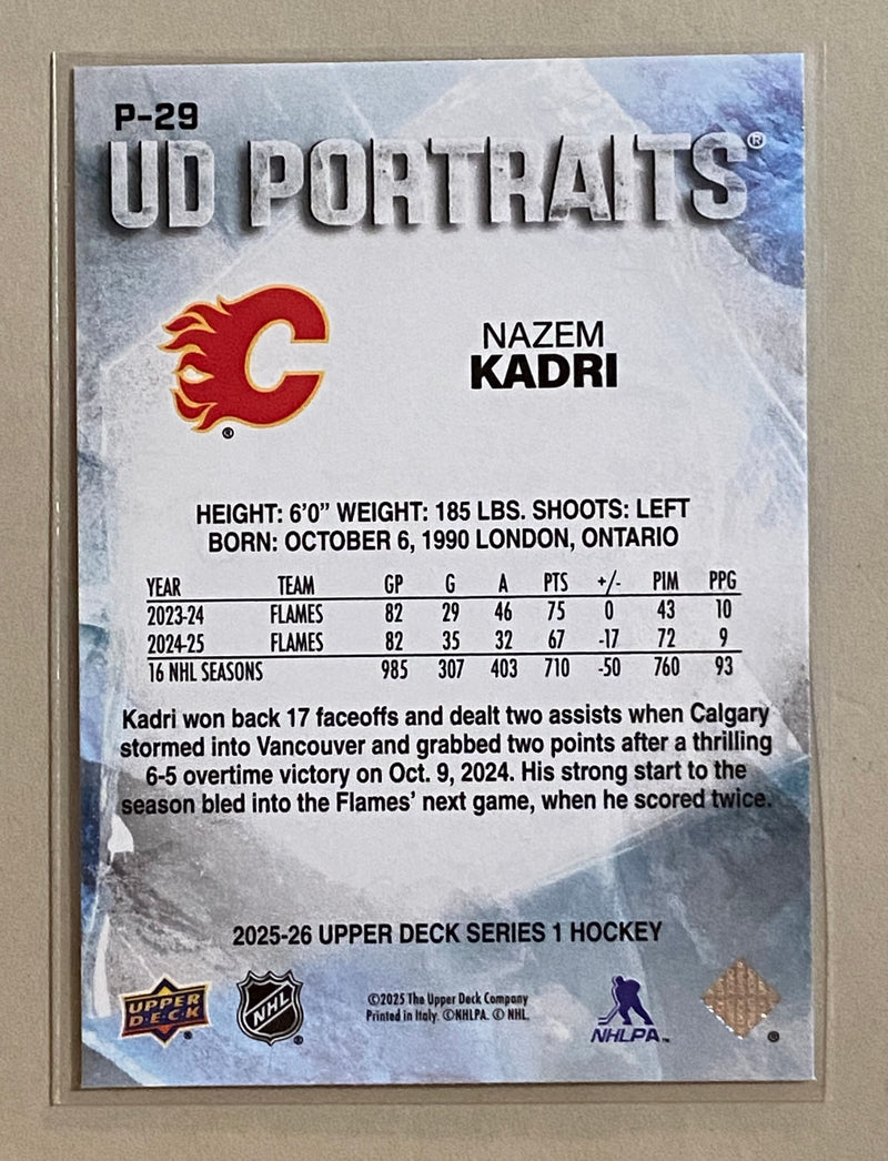2025-26 Upper Deck P-29 Nazem Kadri - Hockey - UD Portraits