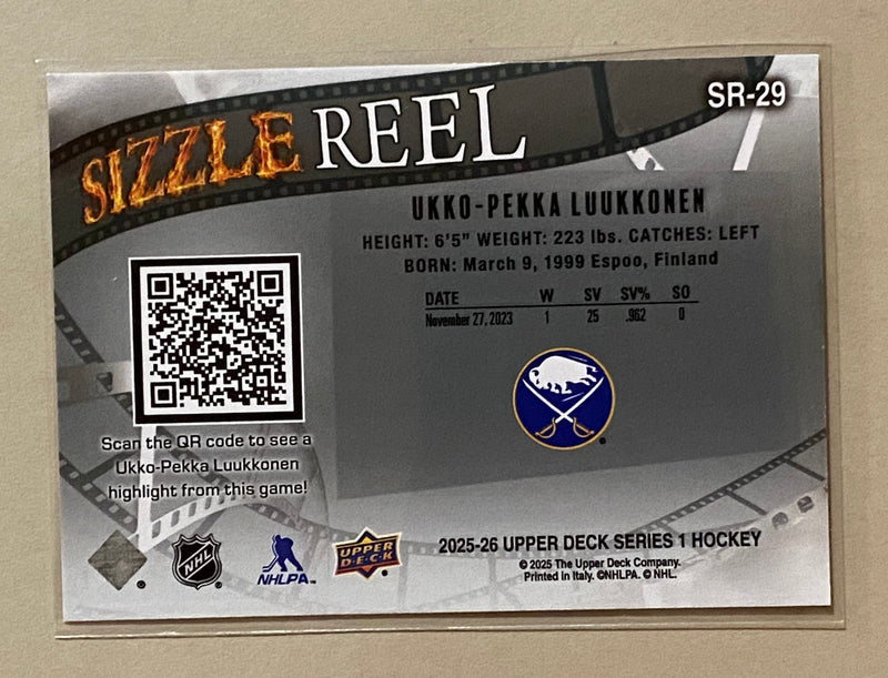 2025-26 Upper Deck SR-29 Ukko-Pekka Luukkonen - Sizzle Reel