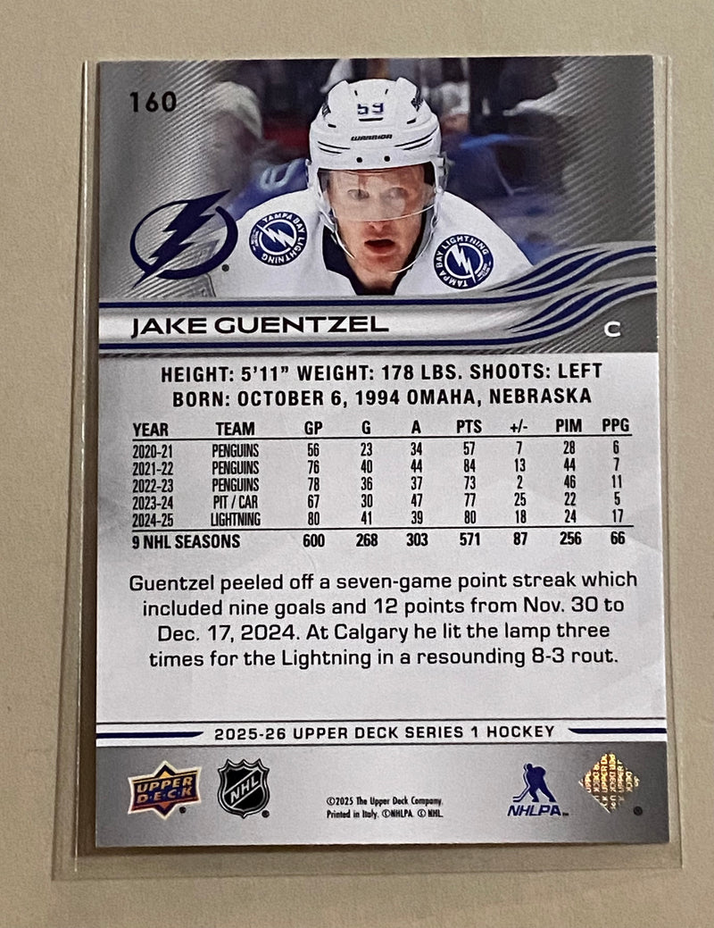 2025-26 Upper Deck 160 Jake Guentzel - Hockey - Series 1