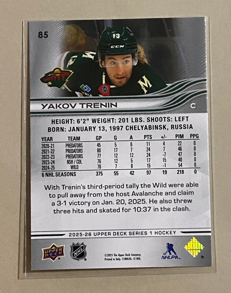 2025-26 Upper Deck 85 Yakov Trenin - Hockey - Series 1