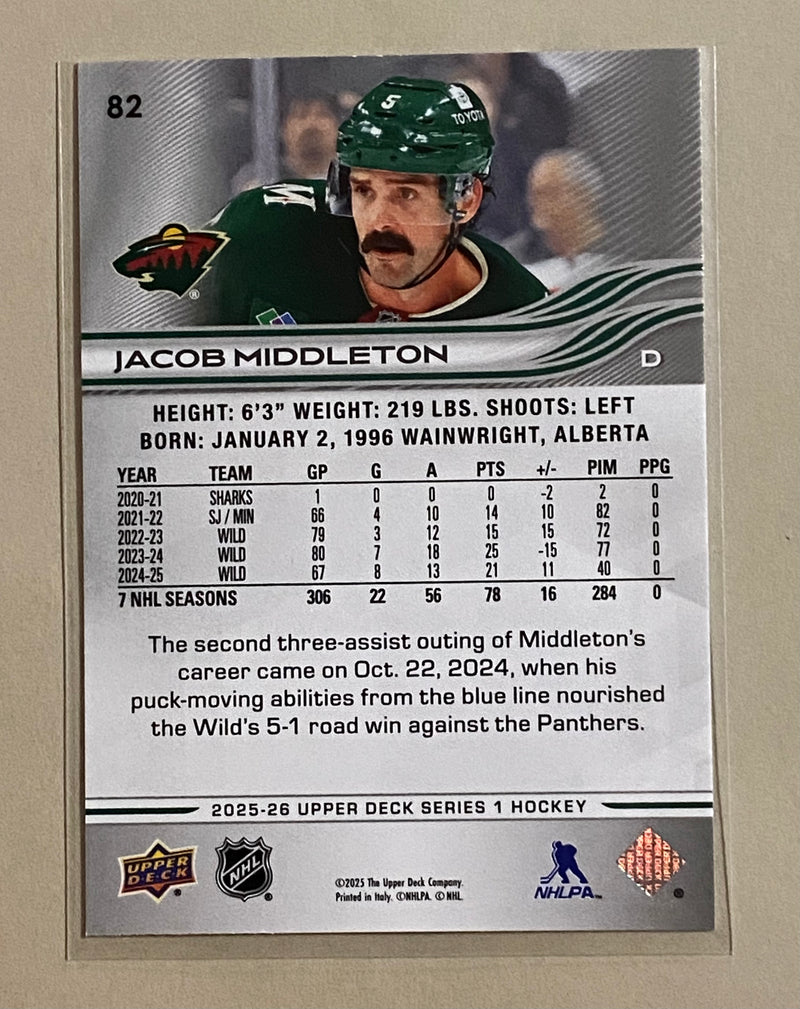 2025-26 Upper Deck 82 Jacob Middleton - Hockey - Series 1