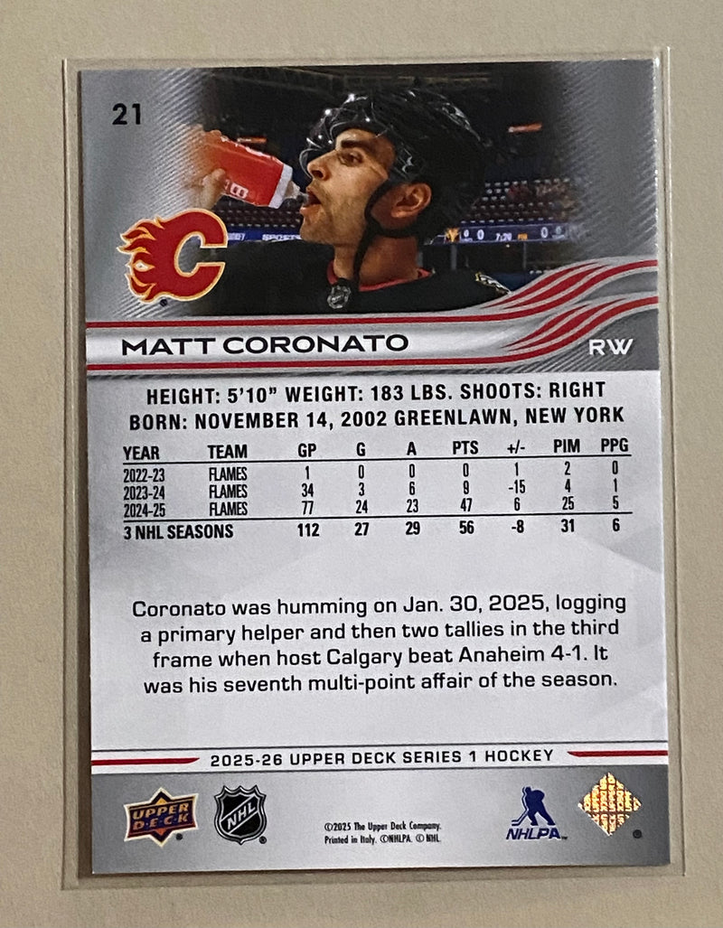 2025-26 Upper Deck 21 Matt Coronato - Hockey - Series 1
