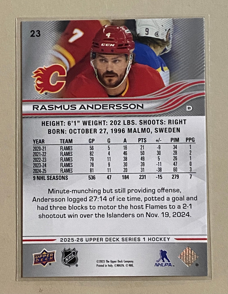2025-26 Upper Deck 23 Rasmus Andersson - Hockey - Series 1