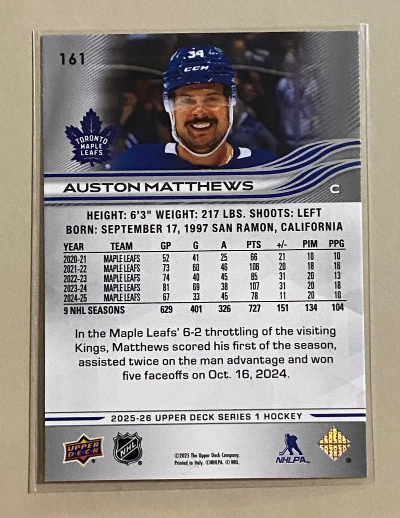2025-26 Upper Deck 161 Auston Matthews - Hockey - Series 1