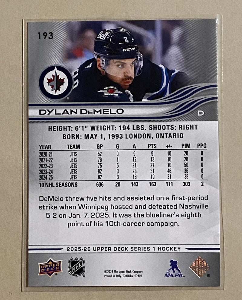 2025-26 Upper Deck 193 Dylan DeMelo - Hockey - Series 1