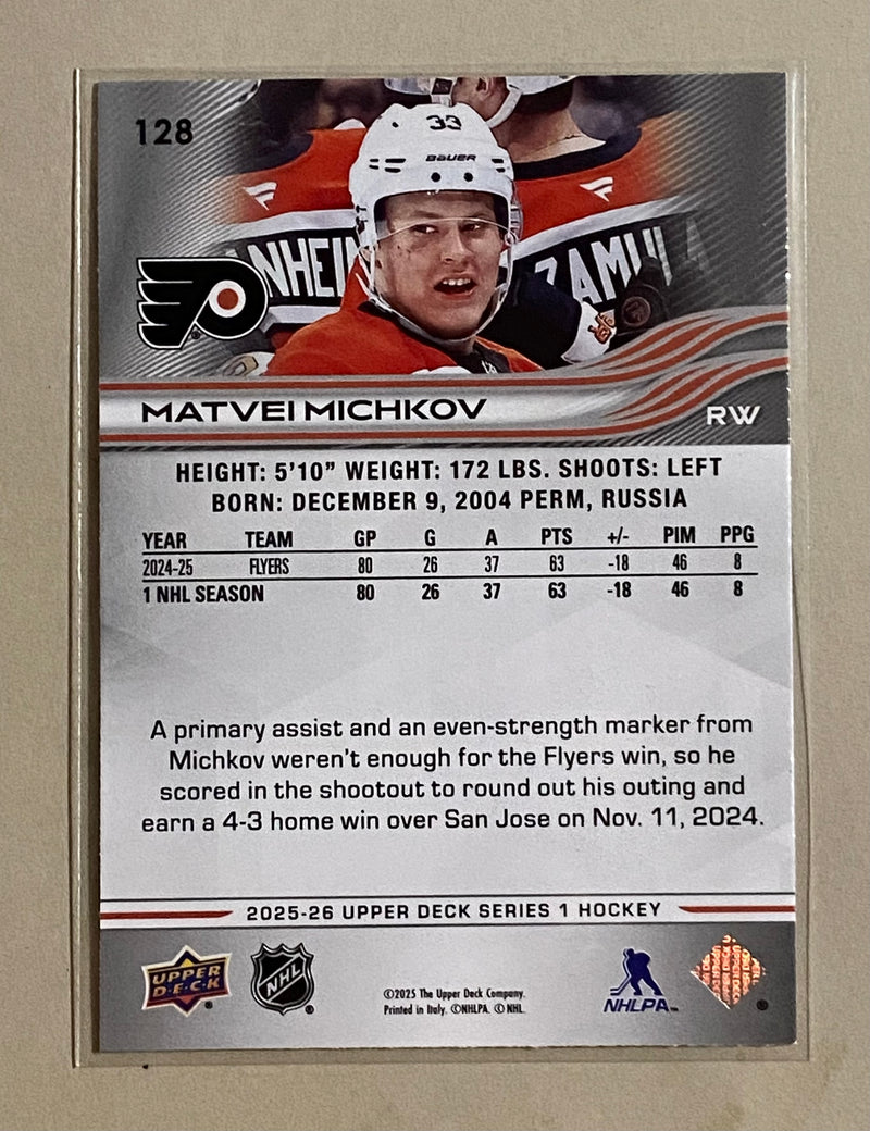 2025-26 Upper Deck 128 Matvei Michkov - Hockey - Series 1