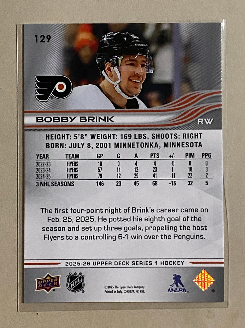2025-26 Upper Deck 129 Bobby Brink - Hockey - Series 1