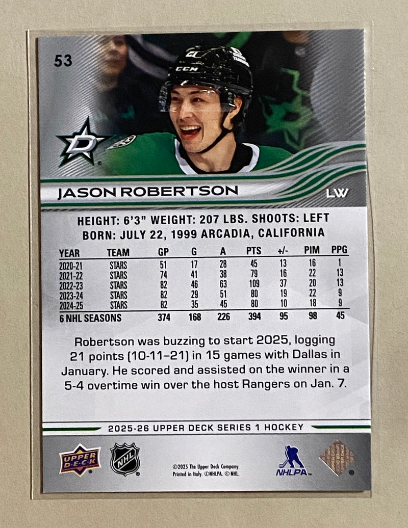 2025-26 Upper Deck 53 Jason Robertson - Hockey - Series 1