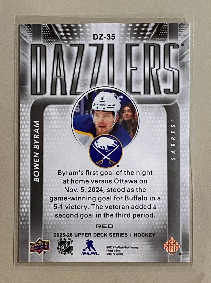 2025-26 Upper Deck DZ-35 Bowen Byram - Hockey - Series 1 - Red Dazzler
