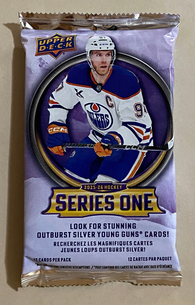 2025-26 Upper Deck NHL Series One Hockey Trading Card Tin - Pack