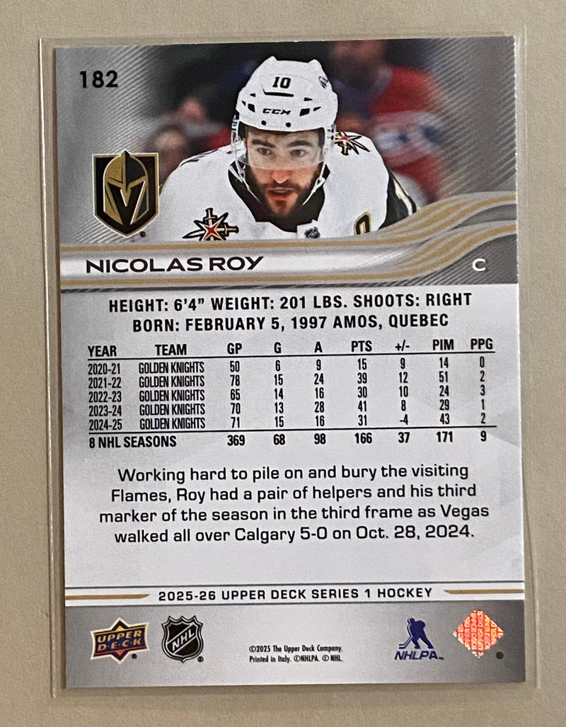 2025-26 Upper Deck 182 Nicolas Roy - Hockey - Series 1