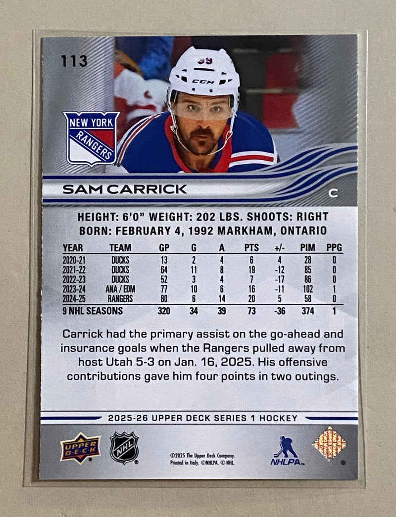 2025-26 Upper Deck 113 Sam Carrick - Hockey - Series 1