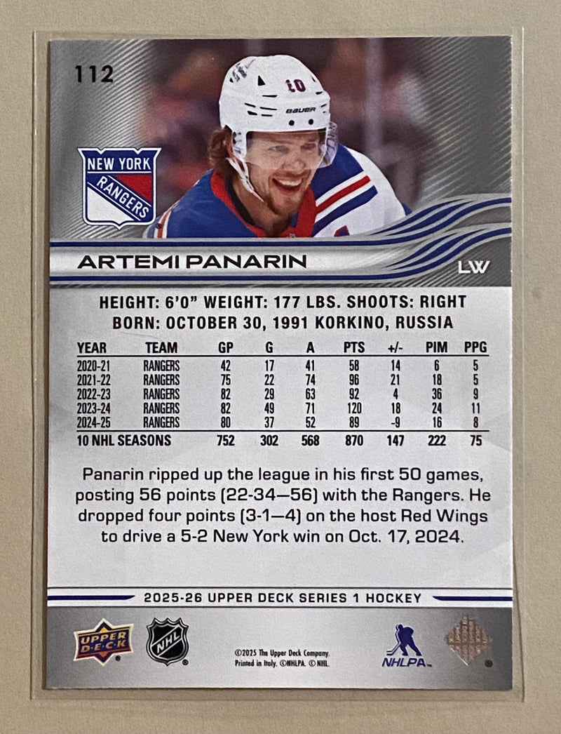 2025-26 Upper Deck 112 Artemi Panarin - Hockey - Series 1