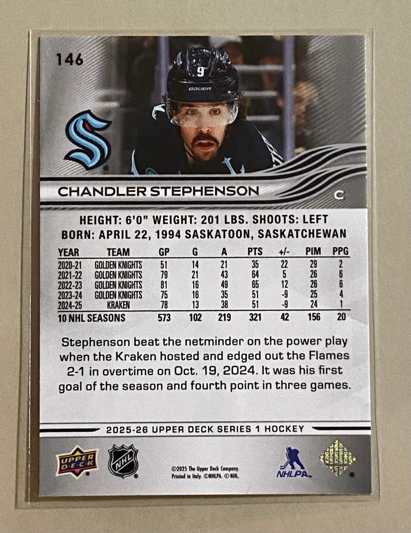 2025-26 Upper Deck 146 Chandler Stephenson - Hockey - Series 1
