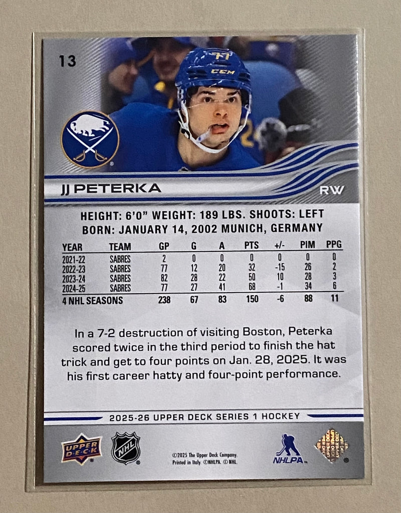2025-26 Upper Deck 13 JJ Peterka - Hockey - Series 1