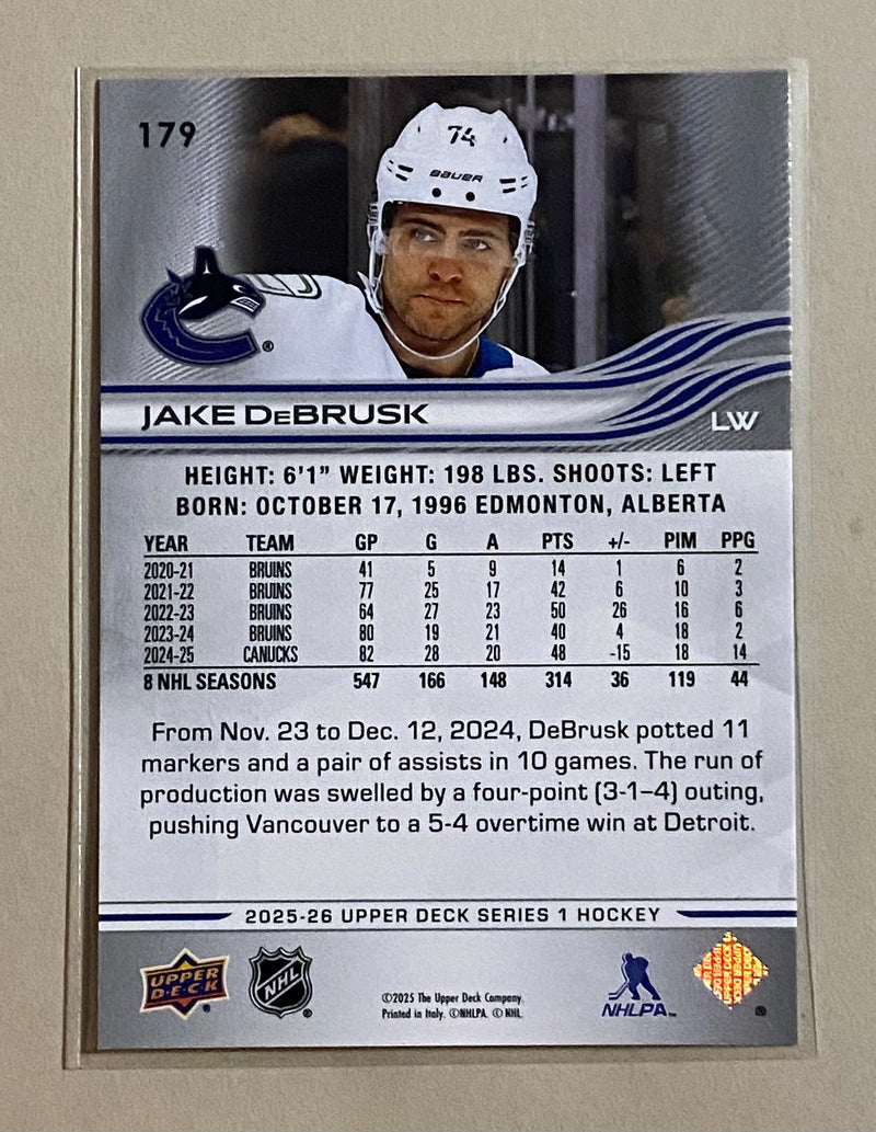 2025-26 Upper Deck 179 Jake DeBrusk - Hockey - Series 1