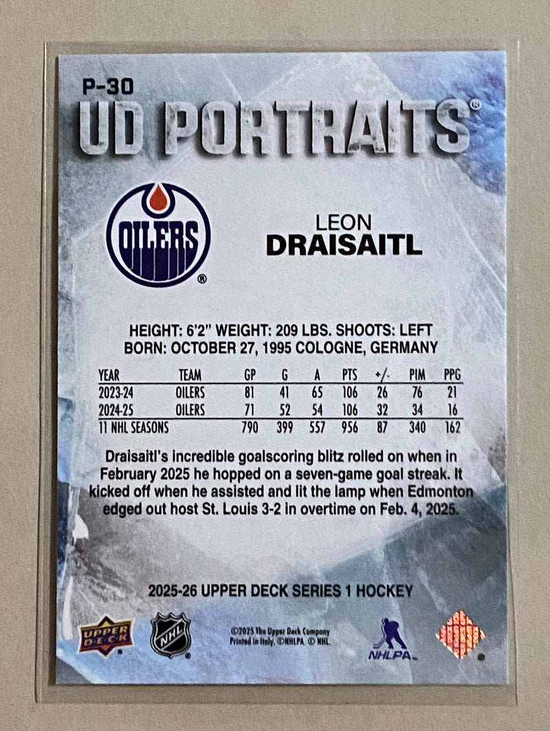 2025-26 Upper Deck P-30 Leon Draisaitl - Hockey - Series 1 - UD Portraits