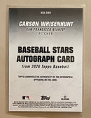 2026 Topps BSA-CWR Carson Whisenhunt - Baseball - Autograph - RC