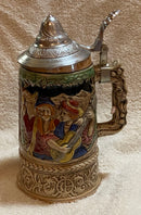 Tankard/Stein with Embossed Musicians playing Instruments - Used