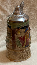 Tankard/Stein with Embossed Musicians playing Instruments - Used