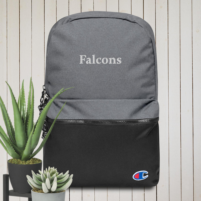 Falcons White Embroidered Champion Backpack