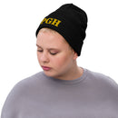 PGH Black Ribbed Knit Beanie