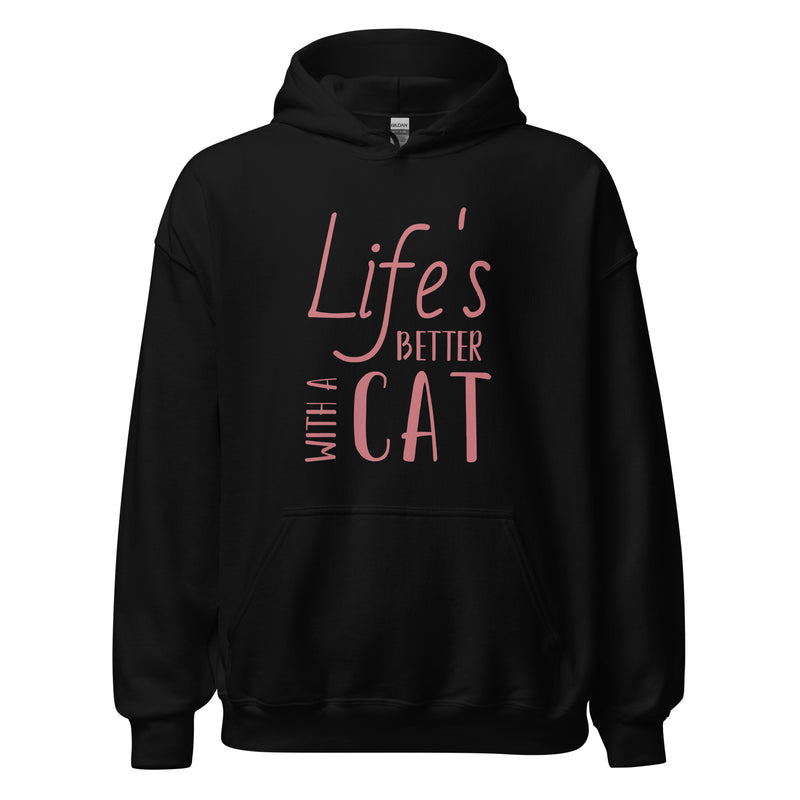 Life's Better Cat Unisex Hoodie 2X+