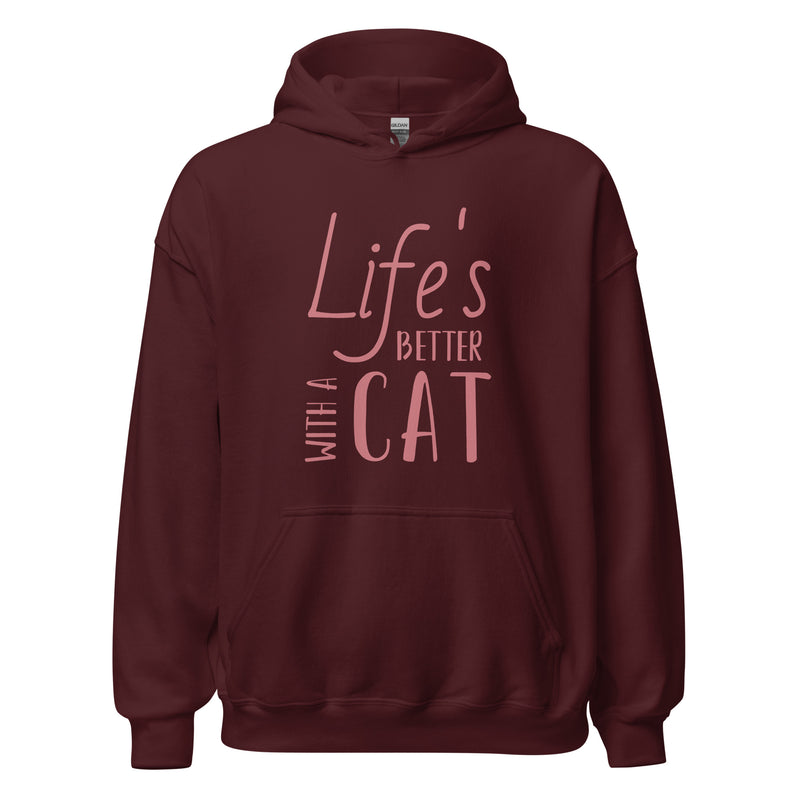 Life's Better Cat Unisex Hoodie 2X+