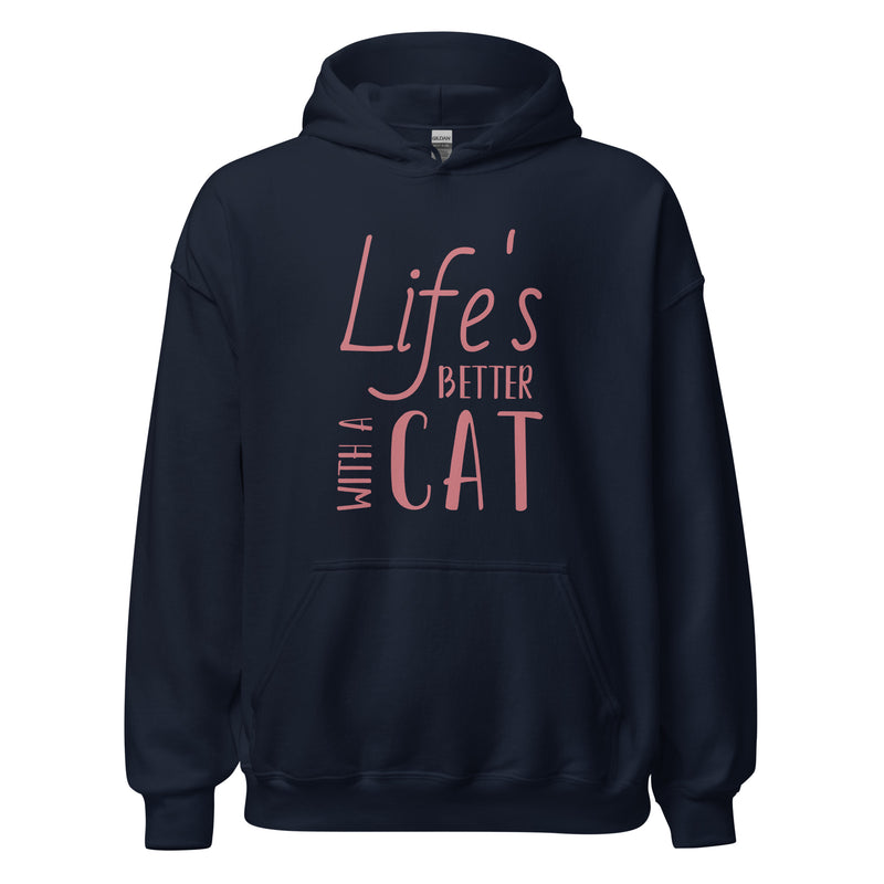 Life's Better Cat Unisex Hoodie 2X+